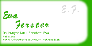 eva ferster business card