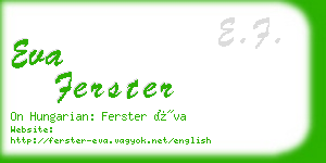 eva ferster business card